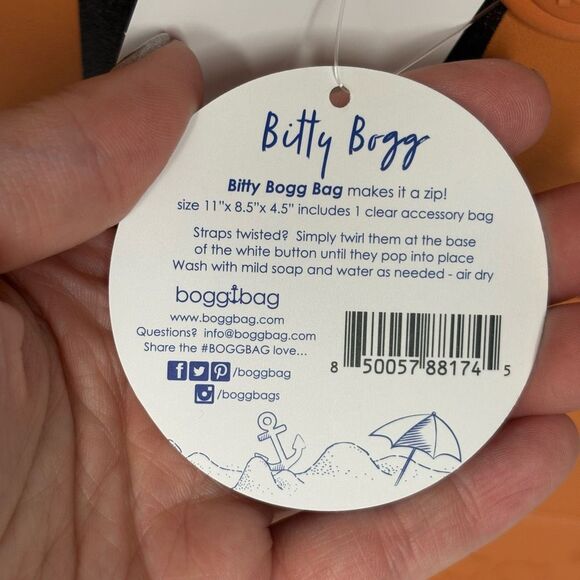 Bogg Bag Bitty Slam Dunk Orange Black Basketball Bag NWT Clear Accessory Bag - Picture 7 of 9